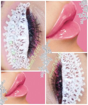 hand painted lace and pearls eye makeup