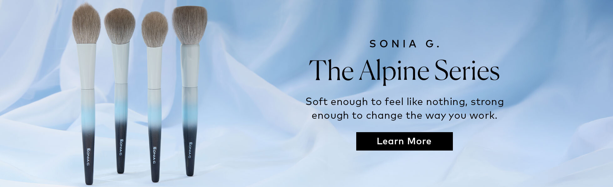 Four new Fude face brushes designed for specific purposes—airy and weightless, dense and intentional, or somewhere in between.   Inspired by the Alps. Handmade in Japan. Now available.