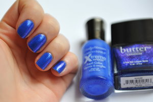 Sally Hansen Pacific Blue with Butter London Scouse layered on top