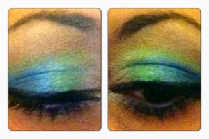 Blue & Green shadow work well for brown eyes ❤