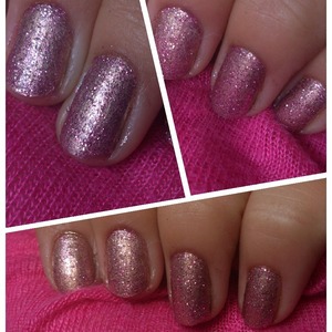 The gold is from China glaze and the pink glitter above it is from Wet n Wild