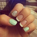 Mint, glitter and french shellac