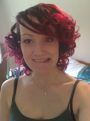 my hair just after I take my rollers out, would be great for a 50's fancy dress haha =]