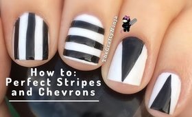 How to: Easy Perfect Stripes and Chevron Nails