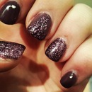 Dark Nails with glitter 