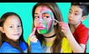 FULL FACE USING ONLY KIDS MAKEUP BY KIDS | Challenge