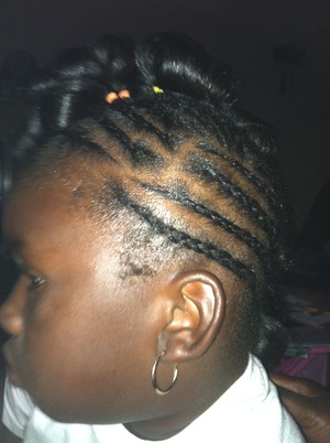 Zig Zag Parted curled Mohawk