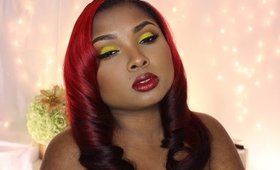 Yellow Pin Up Inspired make up tutorial -FULL FACE ft. Black Opal Cosmetics!