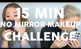 15 MINUTE NO MIRROR MAKEUP CHALLENGE  W/ CELINA KARINE & AGNES LOVISE