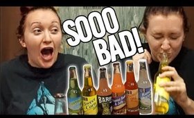 Trying SUPER GROSS WEIRD Soda Flavors! OMG.. [Sunday Funday!]