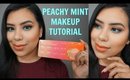 Peachy Mint Makeup Tutorial Ft. Too Faced Sweet Peach Palette