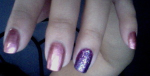 Dusty Rose with purple sparkle