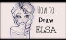 Drawing Tutorial ❤ How to draw Elsa from Frozen