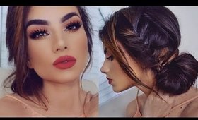 Full Coverage SPRING Makeup Tutorial! + Beautiful Braid Bun Updo!