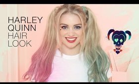 Halloween Harley Quinn Hair Tutorial with Hair Extensions