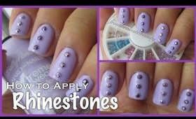 ♥How to Apply Rhinstones Nail Tutorial♥