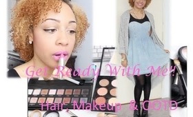 Get Ready With Me, For the 1st time!! | Hair, Makeup & OOTD