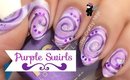 Purple Swirly Nail Art by The Crafty Ninja
