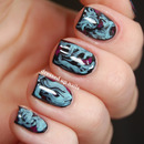 Ethereal-looking brush marble nails