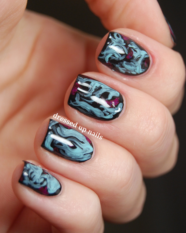 Ethereal-looking brush marble nails | Whitney S.'s (dressedupnails ...