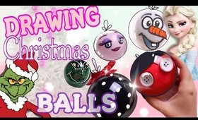 🎄✍🏽 How to DRAWINGS on CHRISTMAS BALLS ! || #DEBBYMAS