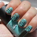 Mint leopard mani (stamping)