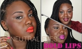 Brown Neutral Eyes and 3 bold lips