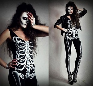 Halloween Skeleton Costume and Makeup, not something I personally did, and I couldn't find who did this, but I love it :)
