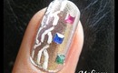 Hunger Game Nails - Capitol Nail art Design Tutorial with Nail Art Pen and Rhinestones