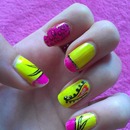 yellow and hot pink