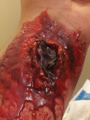 used scare and nose wax liquid latex and blood 