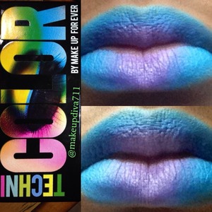 #springlook #blue #lavender #ombre #lips #makeupbyme #makeupforever #technicolor #makeup #makeupdiva711 