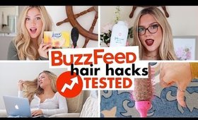 Buzzfeed Hair Hacks Tested! | 10 Hair Styling Hacks