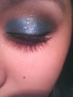 Blue Smokey Glittery Eyeshadow!:)
This was the eye make I had for a dance performance♥♡♥♡