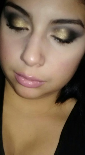 Smokey gold and black look done for my anniversary w/ my hubby! 