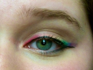trying out rainbow liner