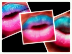 Blue and pink gradient lips