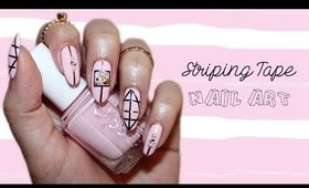 Spring Nails| Geometric Striping Tape Nail Art ♡