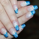Blue french nails
