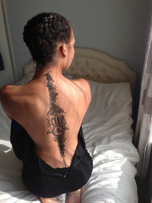 Henna up the back done by myself 