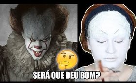 TENTEI FAZER A MAKE DO PENNYWISE - NÃ0 CLIQUE SE VC TEM MEDO DE PALHAÇO...