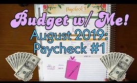 Paycheck by Paycheck Budget | August 2019 Paycheck 1 | Erin Condren Deluxe Planner | Reseller FT Job