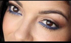 Bronzed Smokey Blue Liner Makeup Tutorial