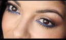 Bronzed Smokey Blue Liner Makeup Tutorial