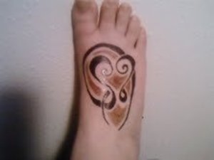 henna tattoo done on my foot.