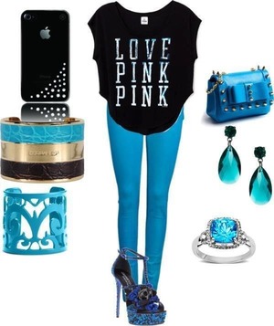 Love pink in blue