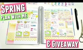 Erin Condren SPRING FLORAL pwm weekly spread & GIVEAWAY, Erin Condren Spring Floral Kit PLAN WITH ME