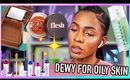My Go-To DEWY MAKEUP LOOK for OILY SKIN! + Trying Some New Stuff