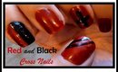 Red and Black Cross Nail Tutorial
