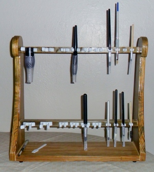 My brush drying rack that my Dad and I made! :)